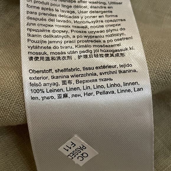 Cartoon 100% Linen Midi Dress 42, US 10 12 L | Minimalist, Pockets, Khaki NWT - Picture 6 of 8